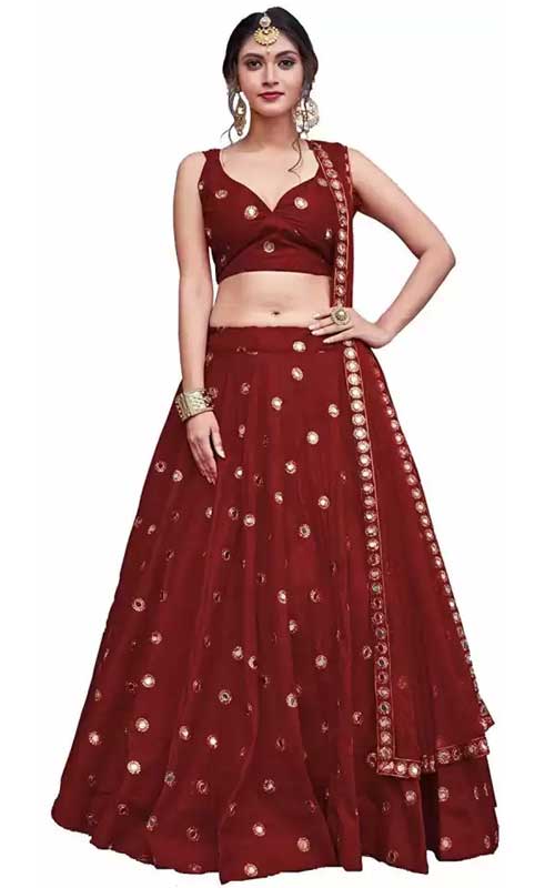 Embellished Semi Stitched Lehenga