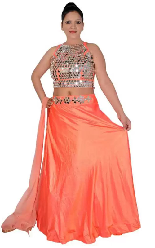 Self Design Stitched Lehenga