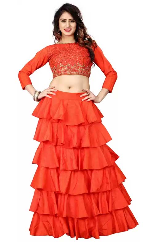 Embellished Semi Stitched Lehenga Choli