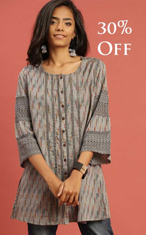 Ikat A-Line Kurti 