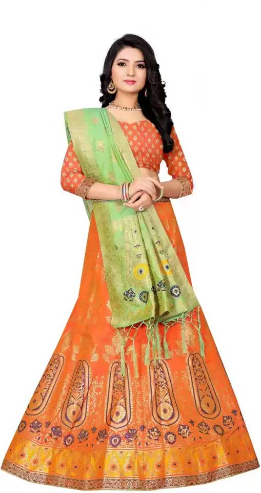  3/4Sleeve Banarasi Lehenga 