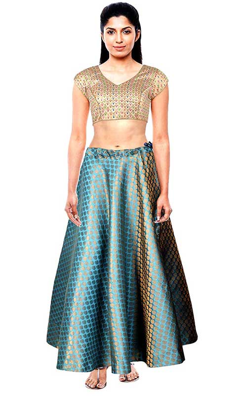 Cotton Silk Umbrella Cut Traditional Lehenga