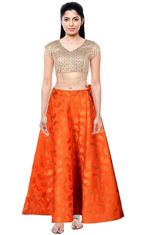 Cotton Silk Umbrella Cut Traditional Lehenga