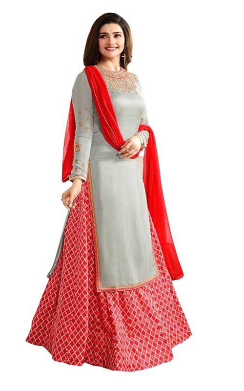 Embroidered Indo Western Lehenga & Kurta