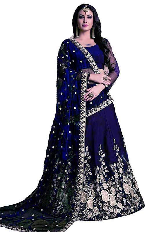 Embroidered Semi Stitched lehenga choli