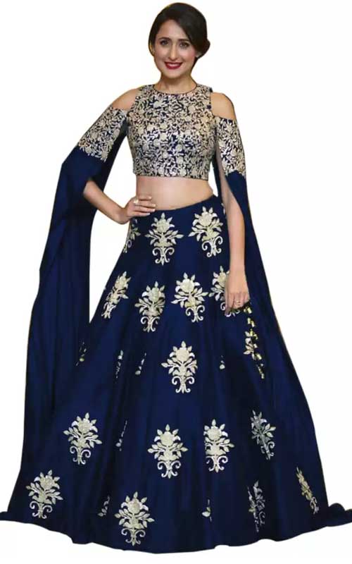 Embroidered Semi Stitched Lehenga Choli