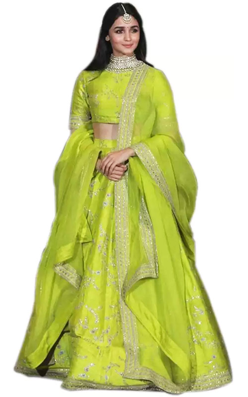 Embroidered Semi Stitched Silk Lehenga