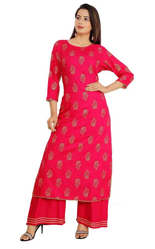 Festive & Party Wear Gota Lace Work Kurta Palazzo Set