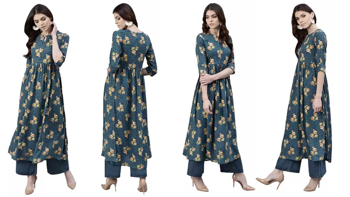 Floral Print A-line Kurta