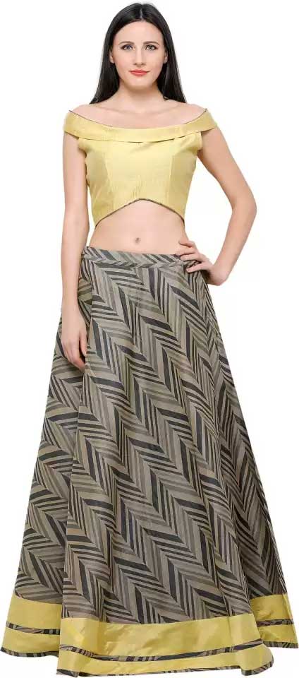 Geometric Print Semi-Stiched Lehenga 