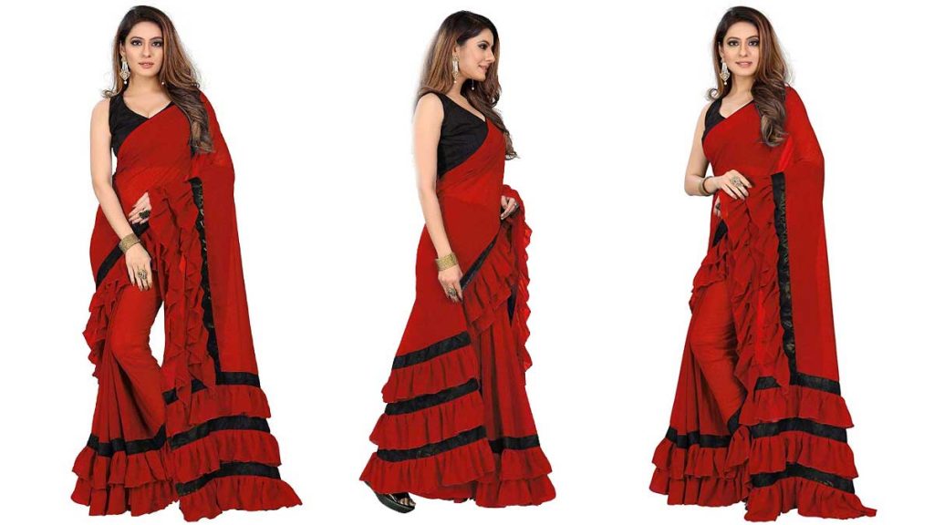 Ruffle Sarees - Buy Indian Ruffle Saree Online for Women