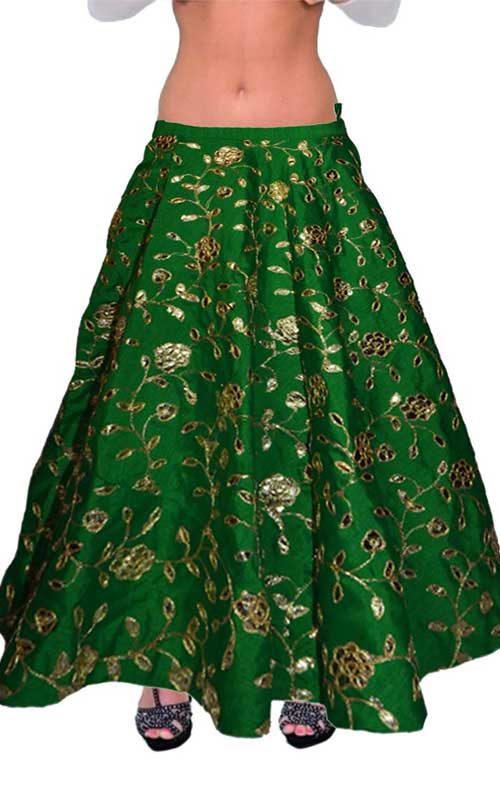 Gota Patti Raw Cotton Silk Umbrella Cut Lehenga 