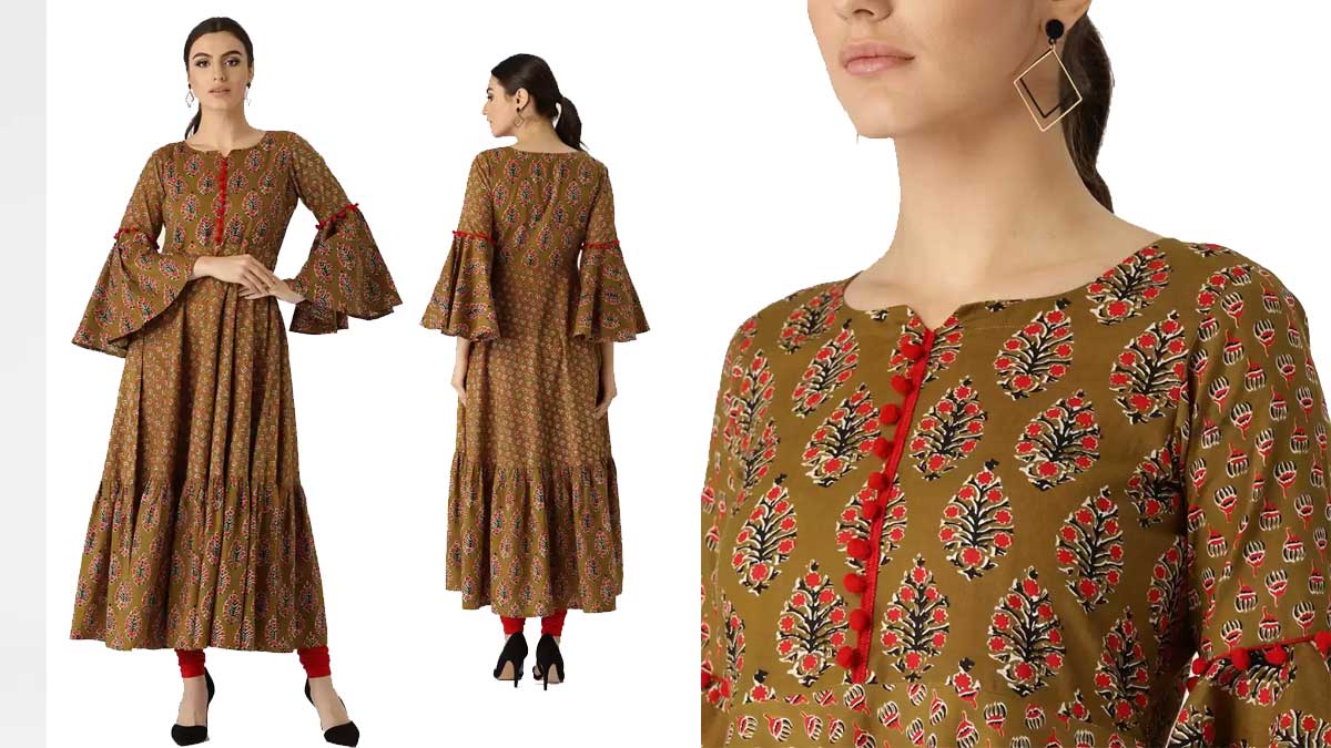 Printed Anarkali long Kurta