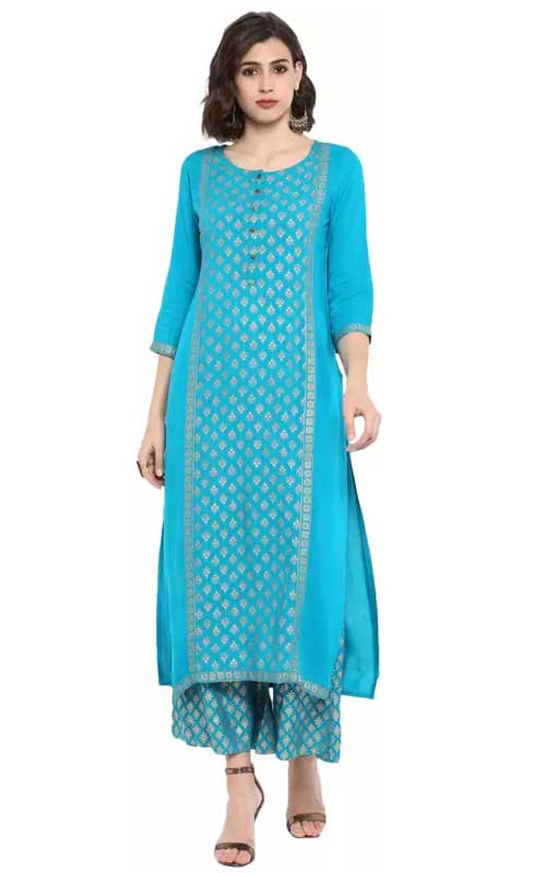 Printed Straight Rayon Kurta