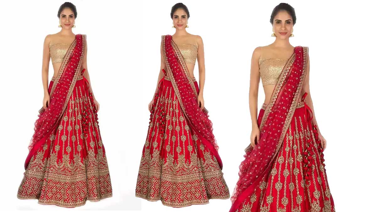 Embroidered Semi Stitched Lehenga