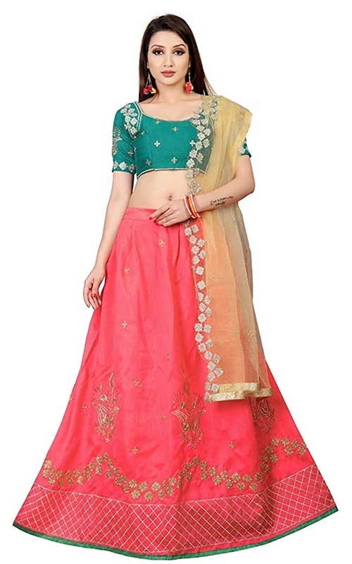 Silk & Embroidery Pink Lehenga Choli