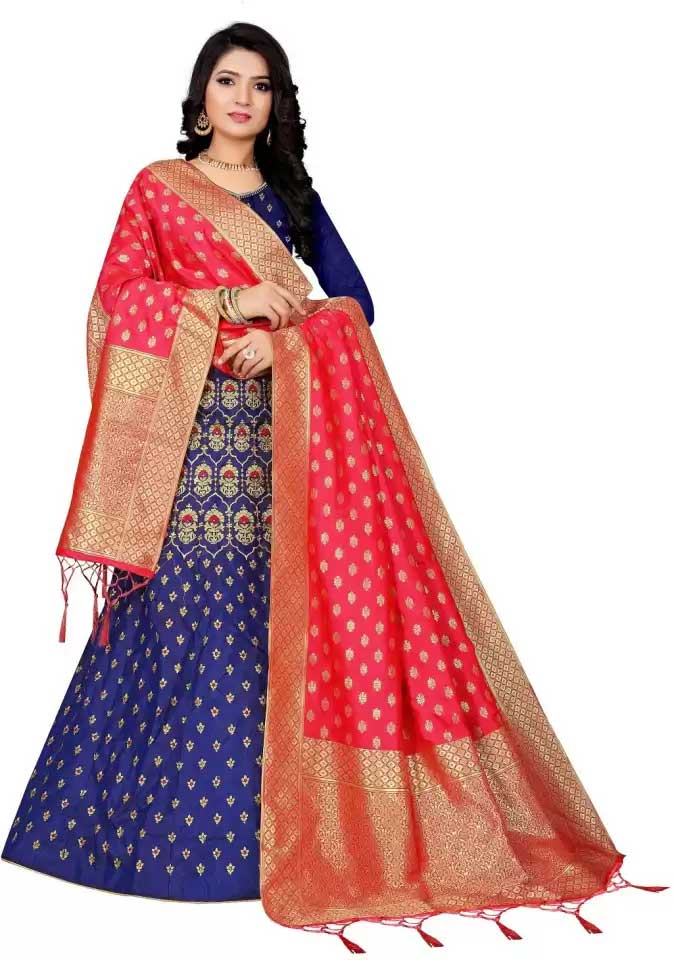  Banarasi Silk Woven Lehenga Choli
