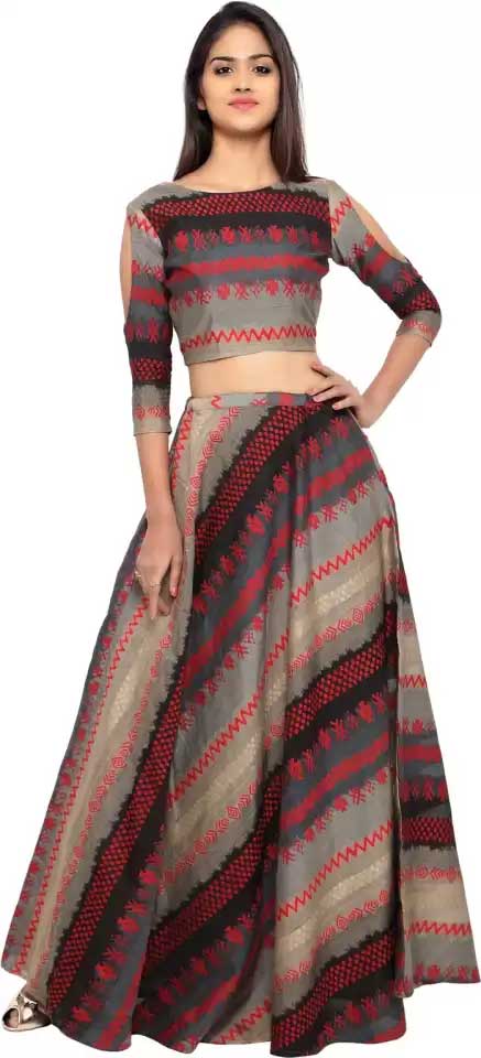 Crop Top with a Stylish Modern Lehenga
