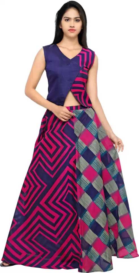 geometric print lehenga and choli