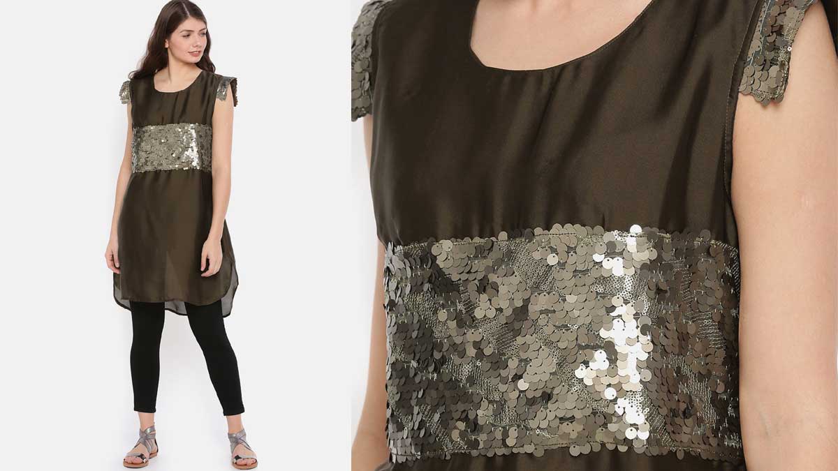 Sequinned Party Wear Kurti