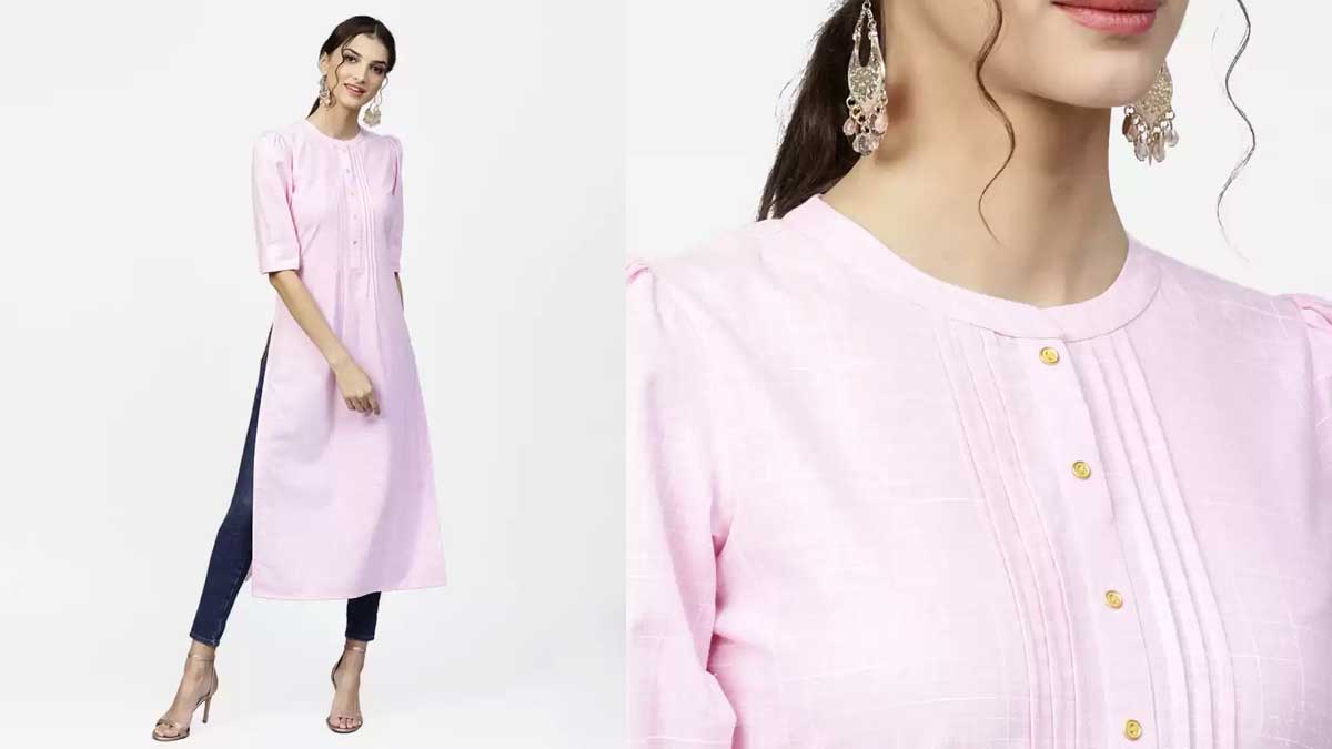 Elegant Straight Kurti in a Mellow Pink