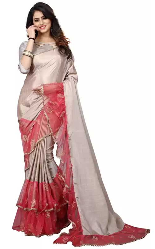  Art Silk Ruffle Saree