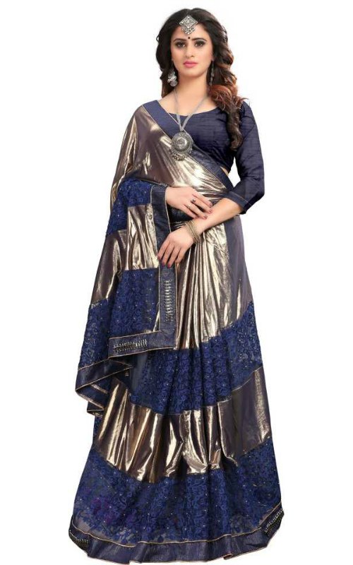 Bollywood Poly Silk Lehenga Style Saree