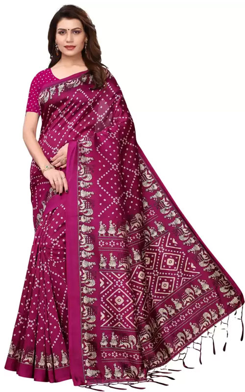 Colorblock Mysore Art Silk Saree  (Multicolor)