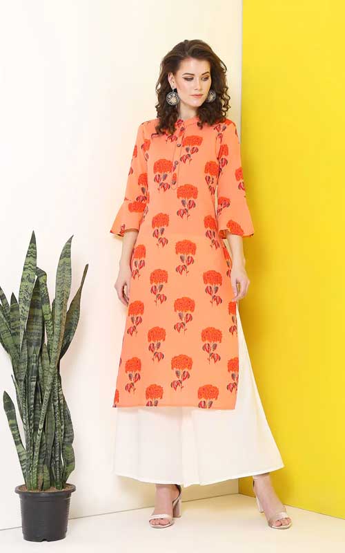 Floral Printed Straight Kurta