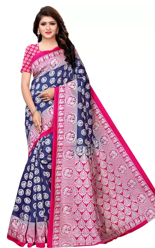 Printed Kalamkari Art Silk Saree