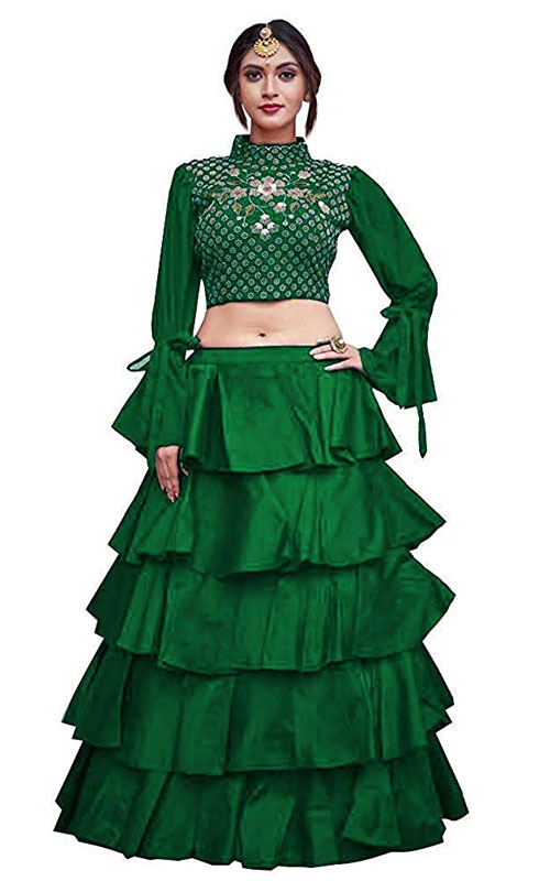 Ruffle Frills Lehenga & Crop Top