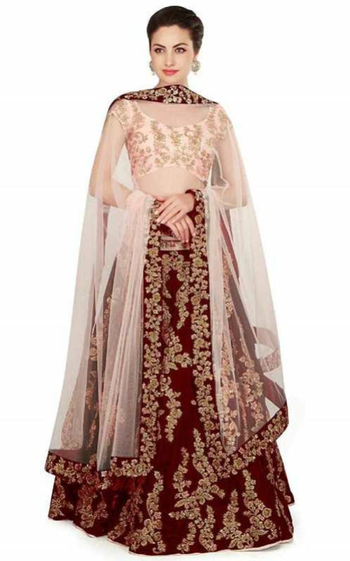 Semi-Stitched Lehenga Choli With Dupatta