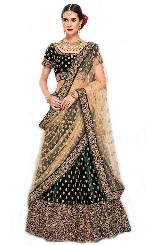 Silk Semi-Stitched Lehenga Choli