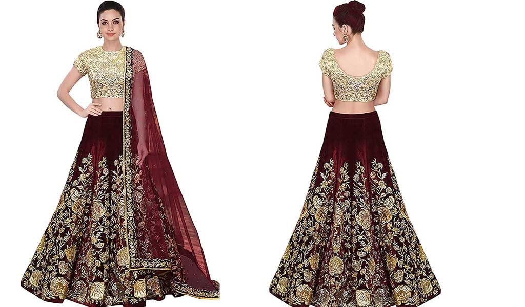 Velvet Silk Lehenga Choli