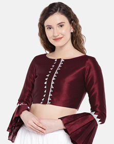 Boat Neck Blouse with Bell Sleeves