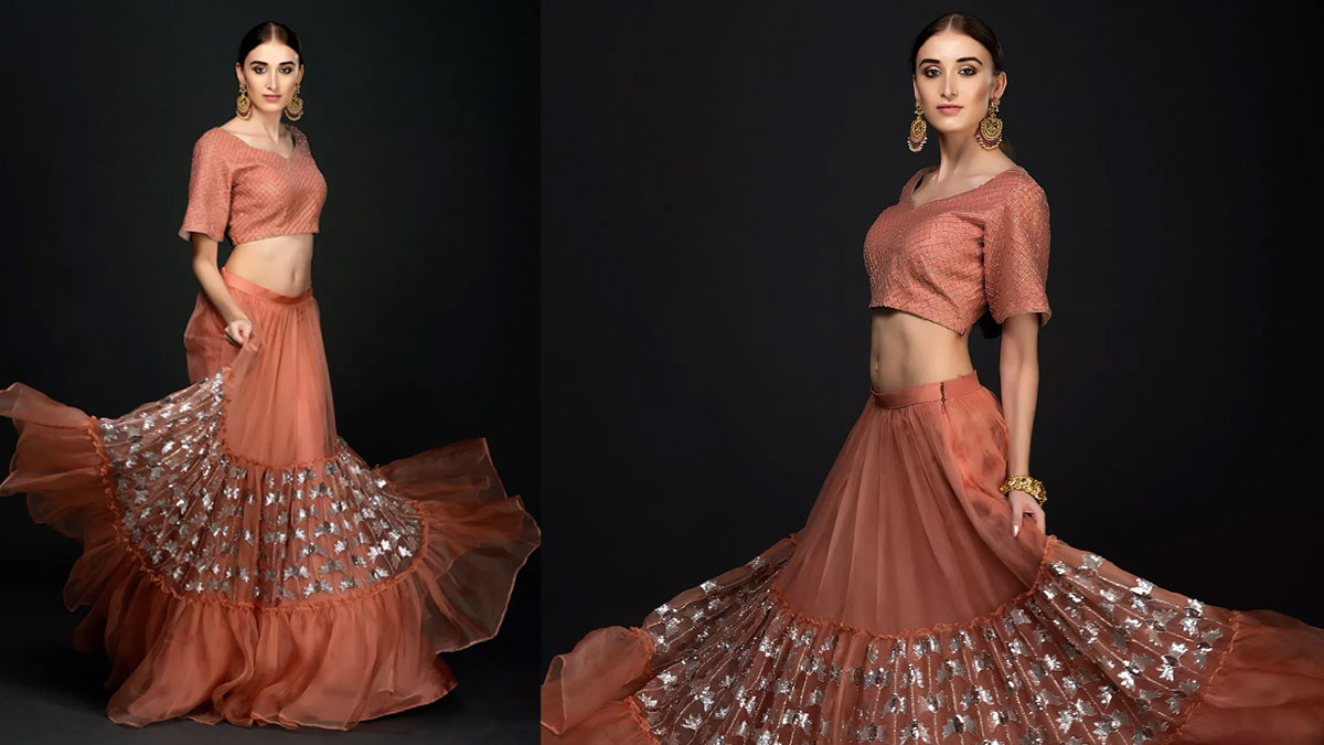 ruffle lehenga