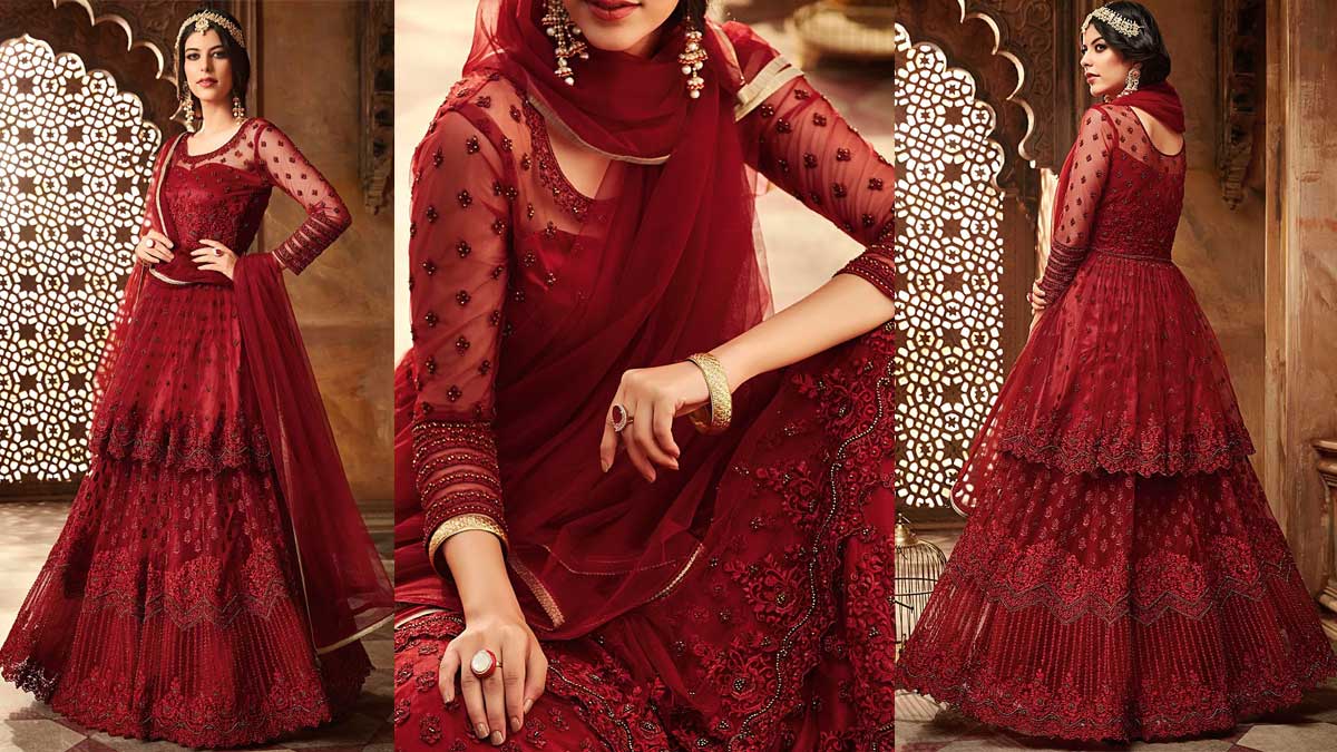 Wine Coloured Lehenga