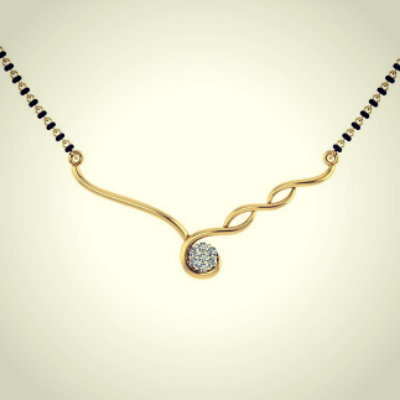 18KT Two Colour Gold & Diamond Mangalsutra