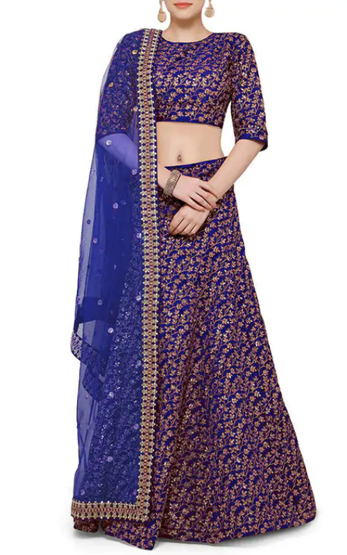 Blue Flared Lehenga