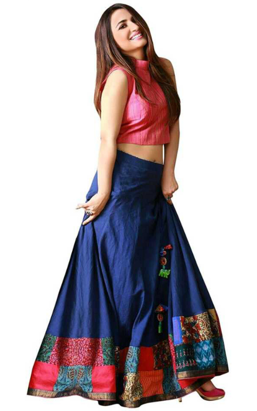 Blue Leheria Lehenga With Choli