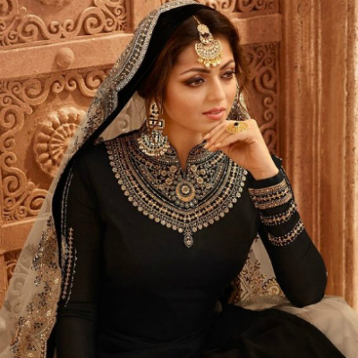 Combination Of Resham & Zari Thread Work kurti