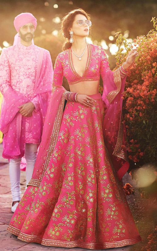 Pink Silk Lehenga