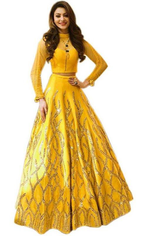 Semi-Stitched Crop Top Lehenga