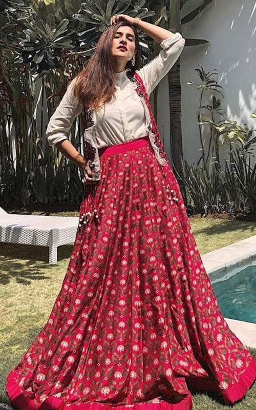 Shirt with Lehenga