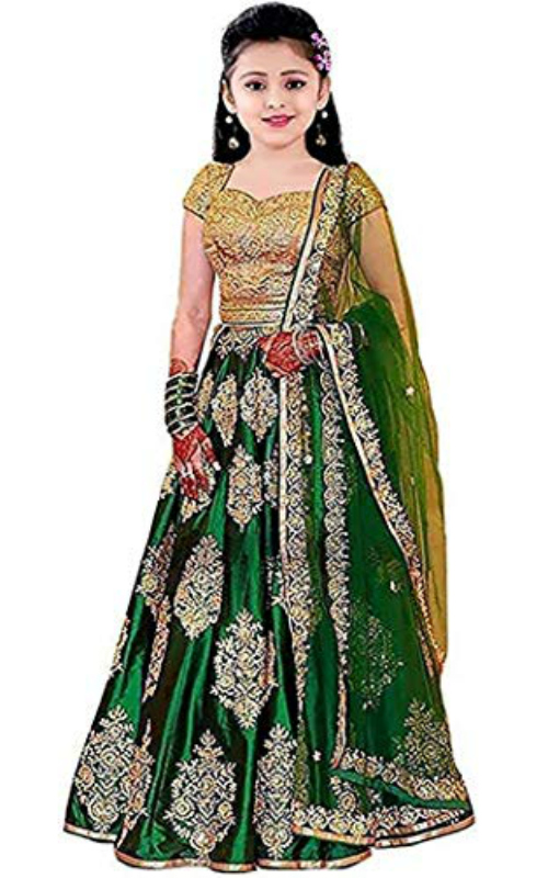 Silk Semi-Stitched Lehenga Choli