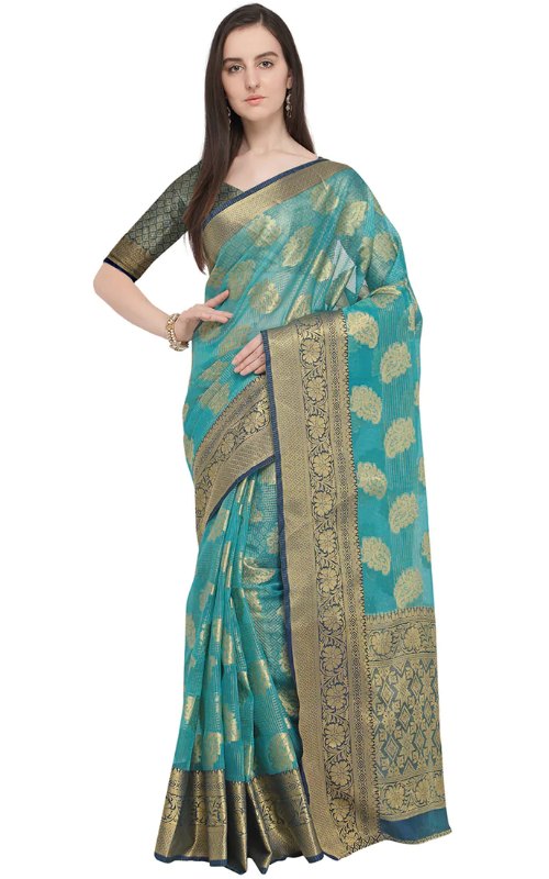 Zari Motif Banarasi Saree With Blouse