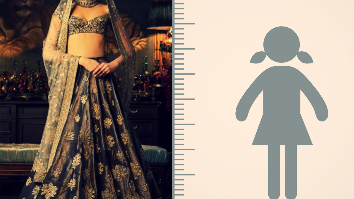 How should a bride choose a lehenga apt for her height