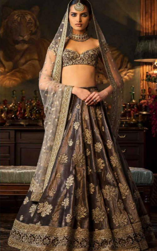 deep neck lehenga choli