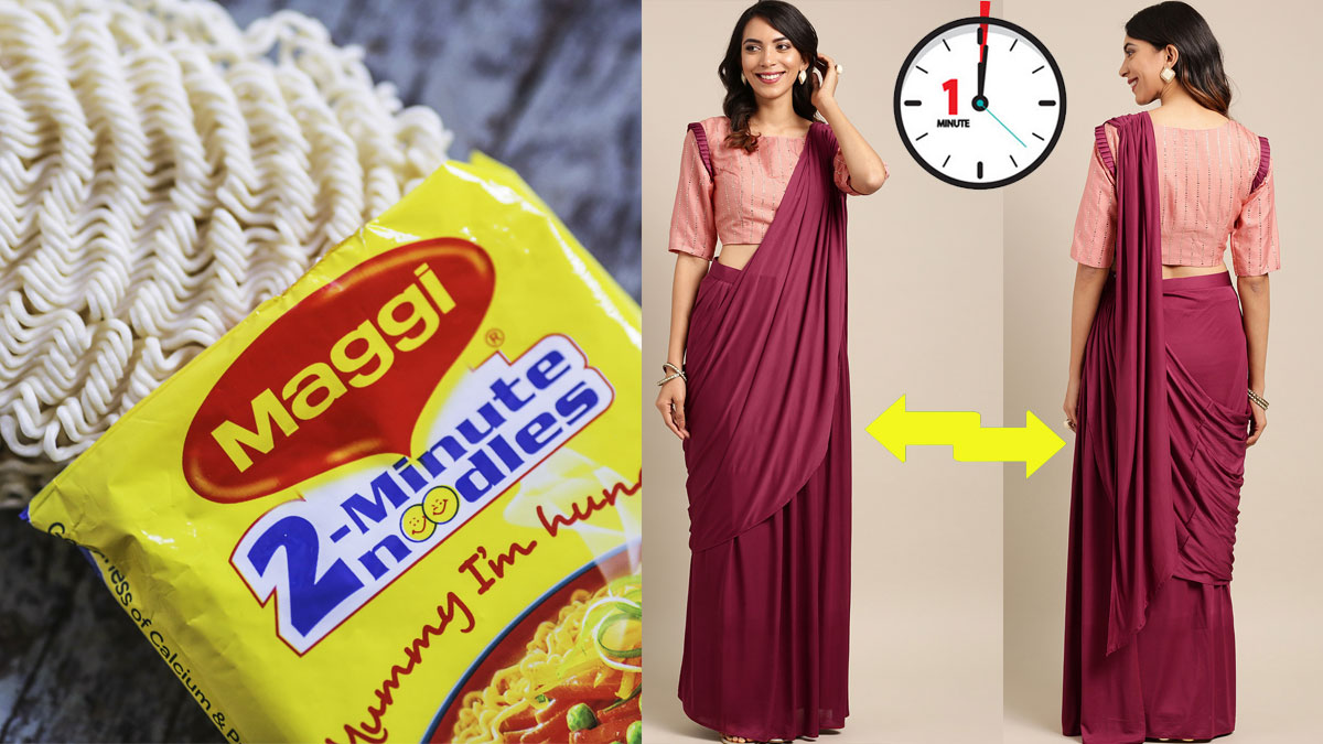 drape saree quicker than making maggi