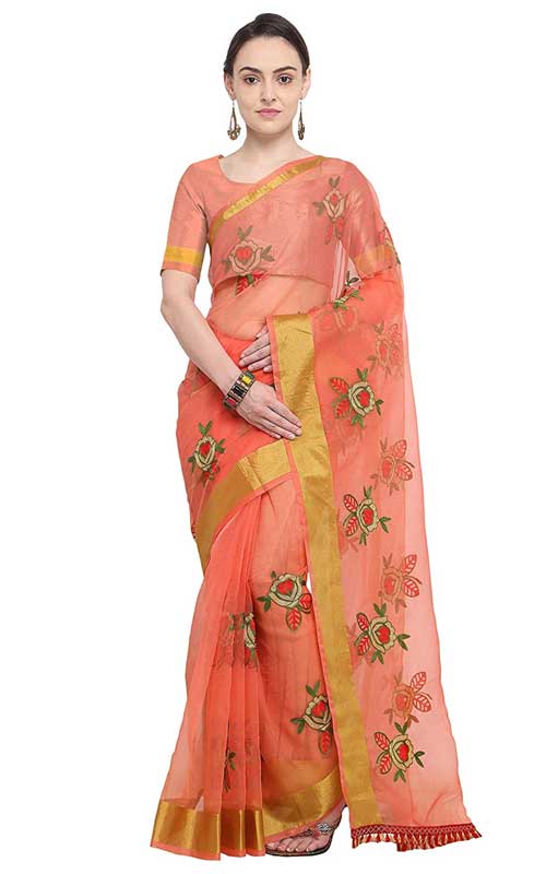 Floral Organza Saree